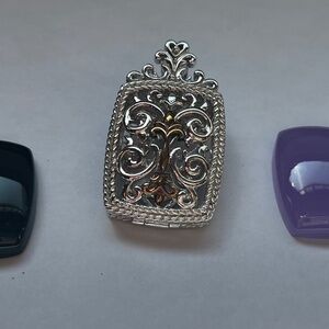 Sterling Silver Caged Gemstone Pendant